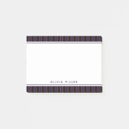 Notas Post-it® Patrón de rayas púrpura vintage profundo personali