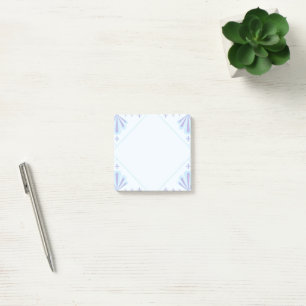 Notas Post-it® Patrón de repetición floral geométrico azul pastel