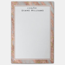 Notas Post-it® Patrón de resumen de mármol rosa esparcido