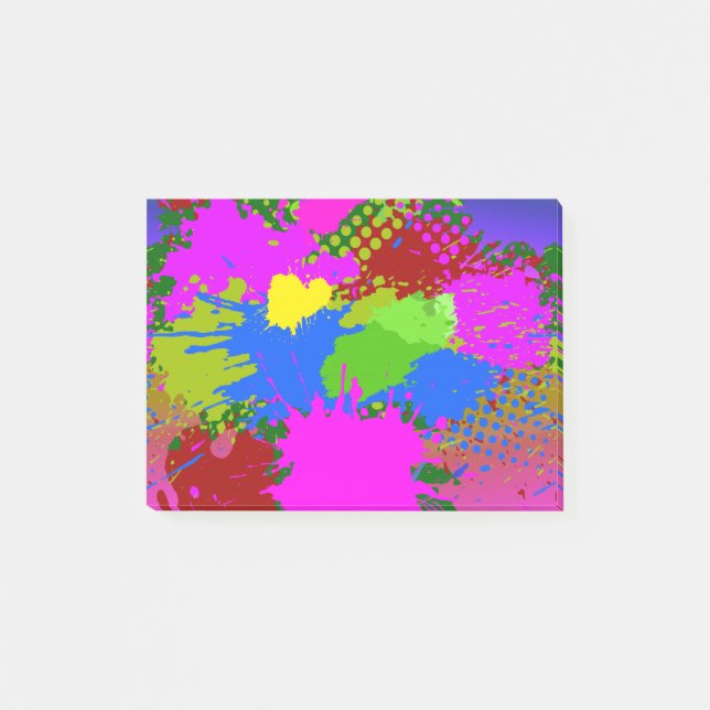 Notas Post-it® Patrón de salpicaduras de pintura 3 (Anverso)