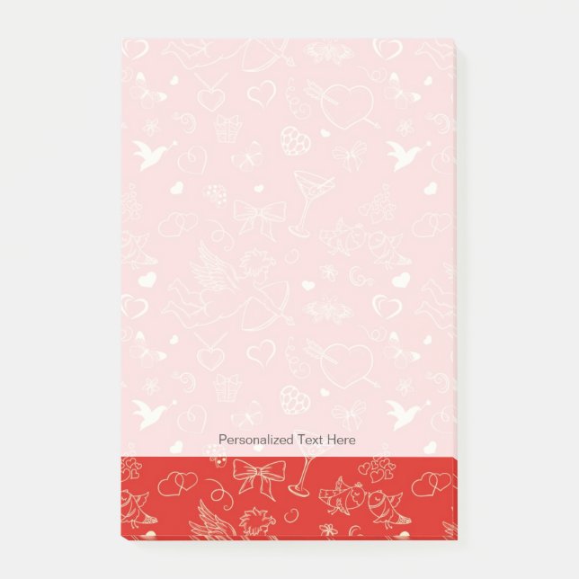 Notas Post-it® Patrón de San Valentín (Anverso)