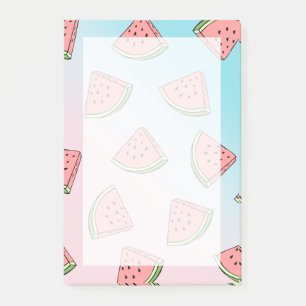 Notas Post-it® Patrón de sandía de verano suave rosa pastel y a