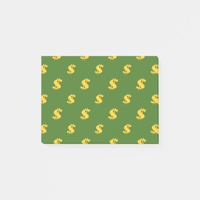 Notas Post-it® Patrón de signos del dólar (Anverso)