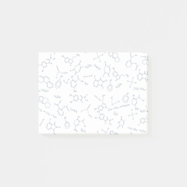 Notas Post-it® Patrón de símbolos científicos de química (Anverso)