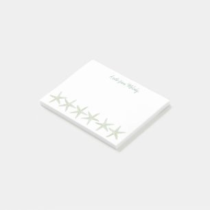 Notas Post-it® Patrón de Starfish de color agua verde