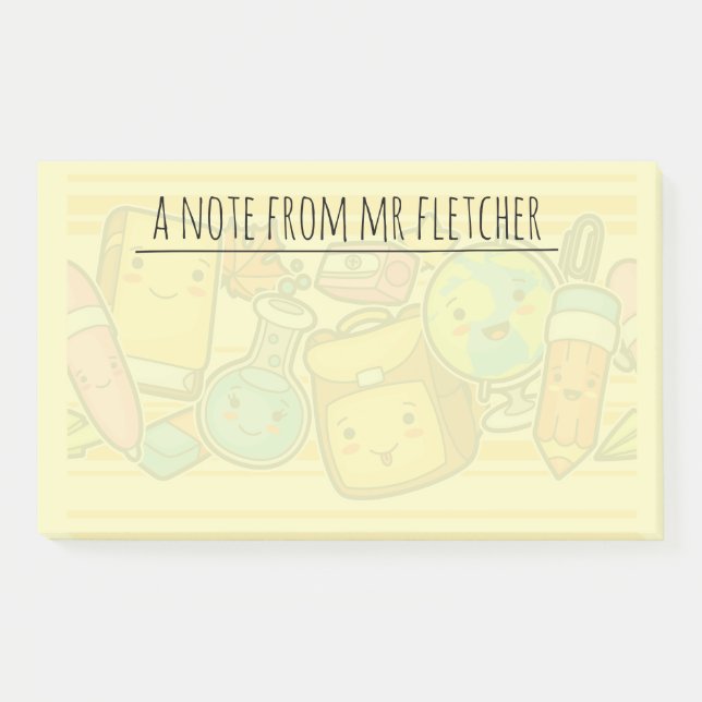 Notas Post-it® Patrón de suministro escolar de Personalizados per (Anverso)