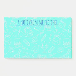 Notas Post-it® Patrón de suministros de escuelas de dibujo de lín