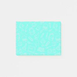 Notas Post-it® Patrón de suministros escolares de dibujo en línea