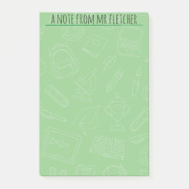 Notas Post-it® Patrón De Suministros Escolares Dibujados A Mano P
