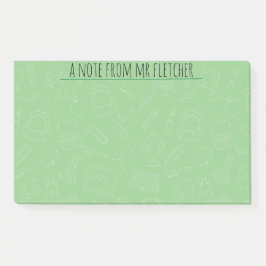 Notas Post-it® Patrón De Suministros Escolares Dibujados A Mano P