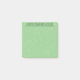 Notas Post-it® Patrón De Suministros Escolares Dibujados A Mano P