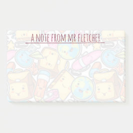 Notas Post-it® Patrón de suministros escolares personalizados