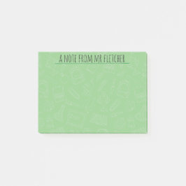 Notas Post-it® Patrón de suministros escolares personalizados dib