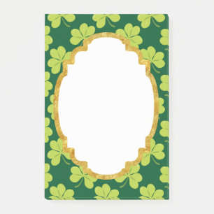 Notas Post-it® Patrón de trébol verde suave