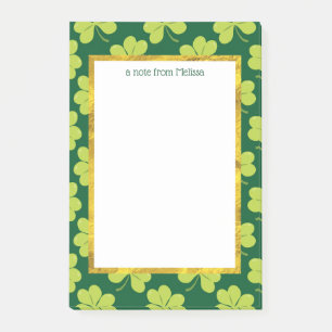 Notas Post-it® Patrón de trébol verde suave