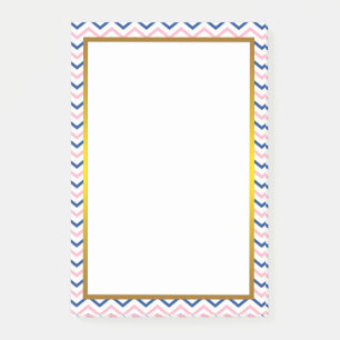 Notas Post-it® Patrón de zigzag de chevron rosado Relieve metaliz