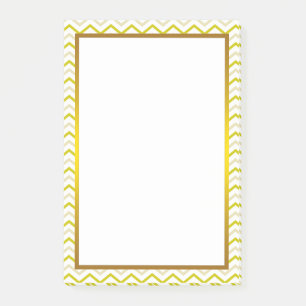 Notas Post-it® Patrón de zigzag de la Chevron amarilla del Reliev