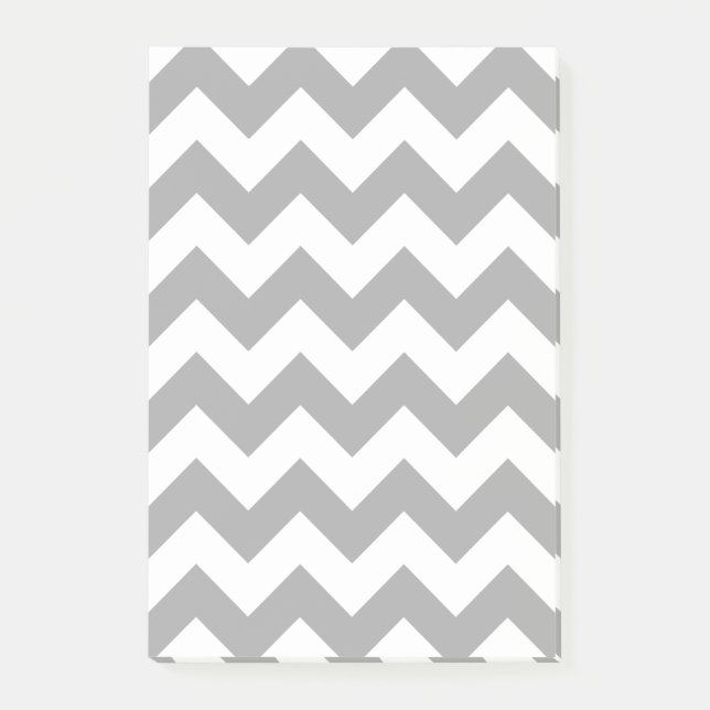 Notas Post-it® Patrón de zigzag gris personalizable (Anverso)