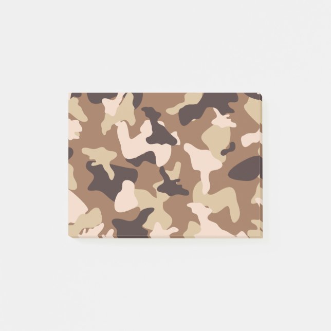 Notas Post-it® Patrón del ejército de camuflaje de arena de camuf (Anverso)