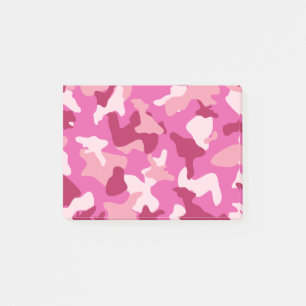 Notas Post-it® Patrón del ejército de camuflaje rosa
