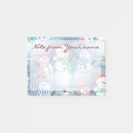 Notas Post-it® Patrón Divertido de Muñecos de Nieve de Fiesta Div