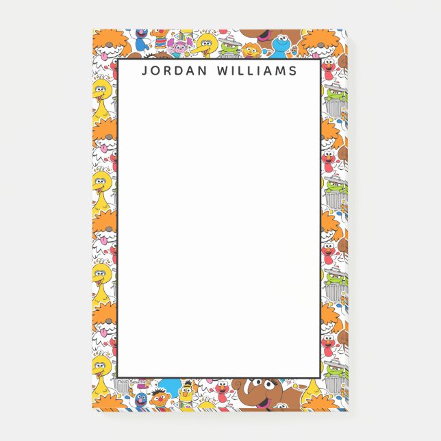 Notas Post-it® Patrón Doodley de Plaza Sésamo (Anverso)