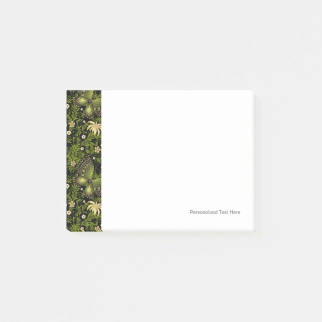 Notas Post-it® Patrón dorado verde de primavera (Anverso)