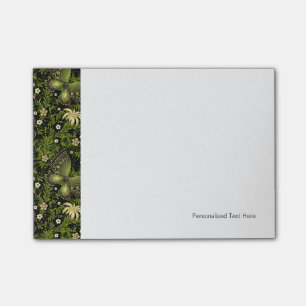 Notas Post-it® Patrón dorado verde de primavera