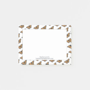 Notas Post-it® Patrón elegante de mariposa monarca Agregue su no