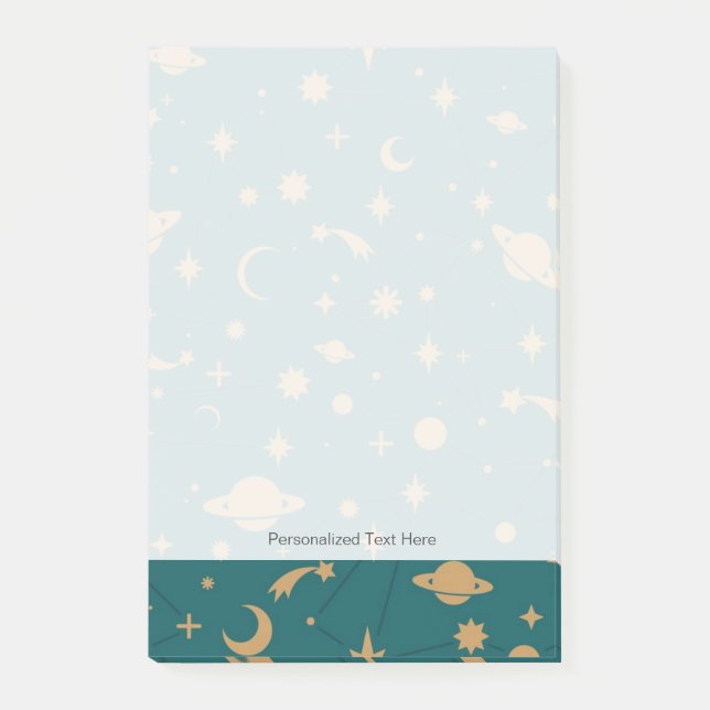 Notas Post-it® Patrón espacial (Anverso)