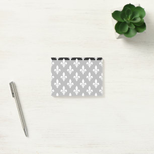 Notas Post-it® Patrón Fleur de Lis, francés, real, blanco