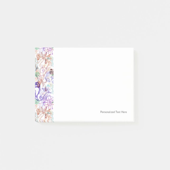 Notas Post-it® Patrón floral 12 (Anverso)