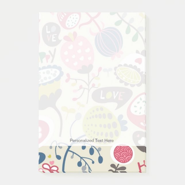 Notas Post-it® Patrón floral 14 (Anverso)