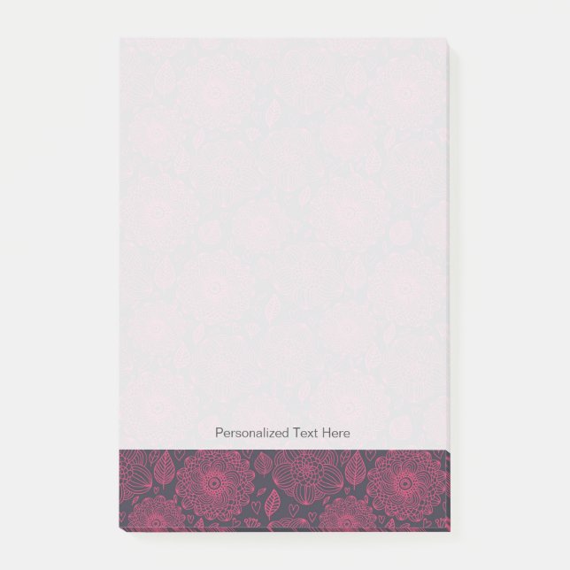 Notas Post-it® Patrón floral 4 (Anverso)