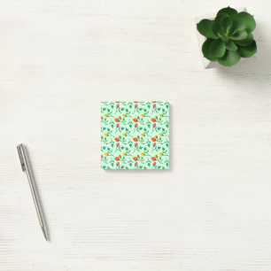 Notas Post-it® Patrón floral con flores subió de color