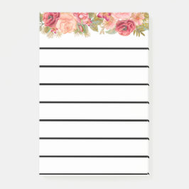 Notas Post-it® Patrón floral de acuarela