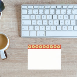 Notas Post-it® Patrón floral de Dahlia amarillo en la frontera ro