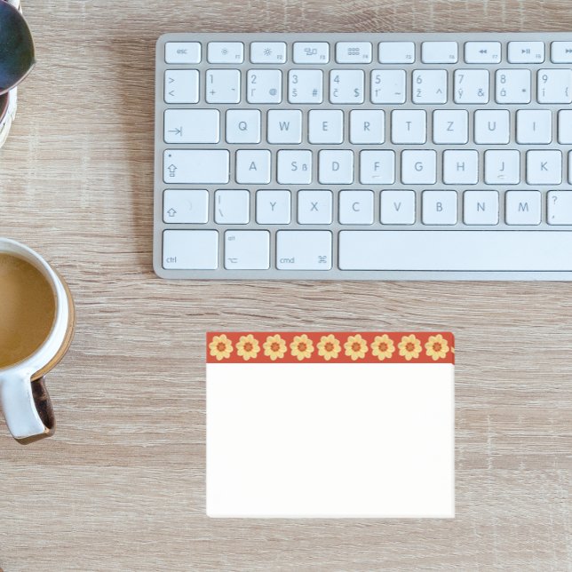 Notas Post-it® Patrón floral de Dahlia amarillo en la frontera ro (In Situ)