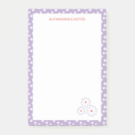 Notas Post-it® Patrón floral de Daisies blancos dulces