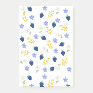Notas Post-it® Patrón floral de flores silvestres y zarzamoras