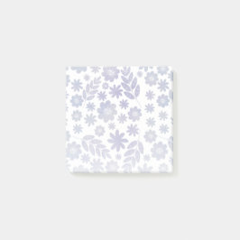 Notas Post-it® Patrón floral de gris y lavanda