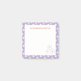 Notas Post-it® Patrón floral Dulce Blanco Personalizado