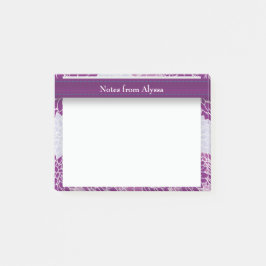 Notas Post-it® Patrón floral morado personalizado