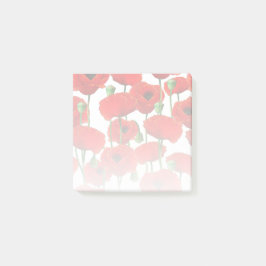 Notas Post-it® Patrón floral Red Poppies