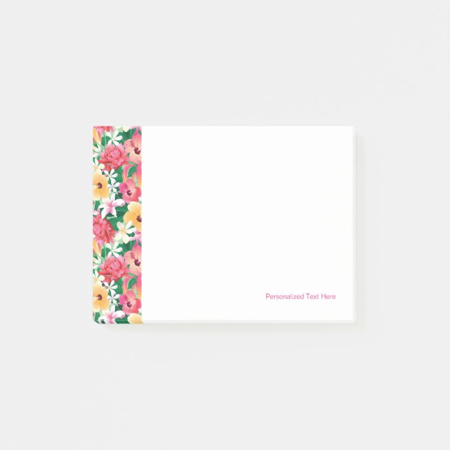 Notas Post-it® Patrón floral tropical Hibiscus (Anverso)