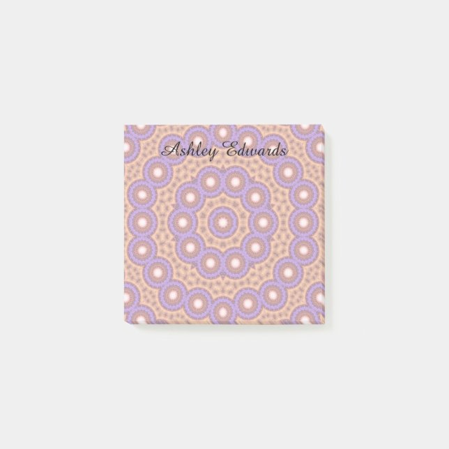 Notas Post-it® Patrón Geo Personalizado Pastel  (Anverso)