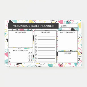 Notas Post-it® Patrón geométrico retro planificador diario