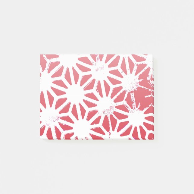 Notas Post-it® Patrón geométrico rojo (Anverso)