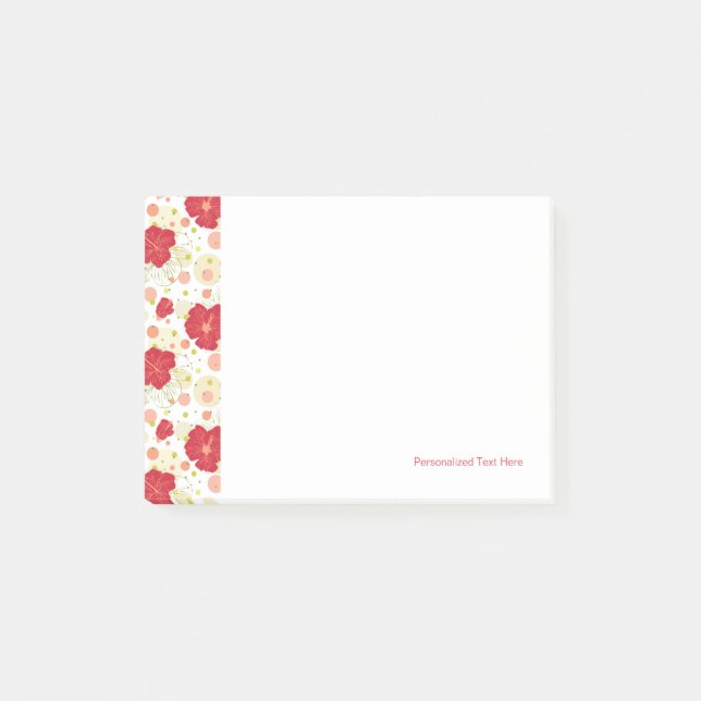 Notas Post-it® Patrón Hibiscus dibujado a mano (Anverso)