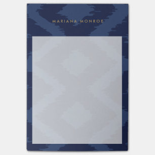 Notas Post-it® PATRÓN IKAT DE DISEÑADOR en AZUL Personalizado